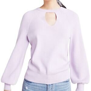 Anthropologie Women's Purple Bishop Sleeve Mary Knit Pullover Sweater Size S